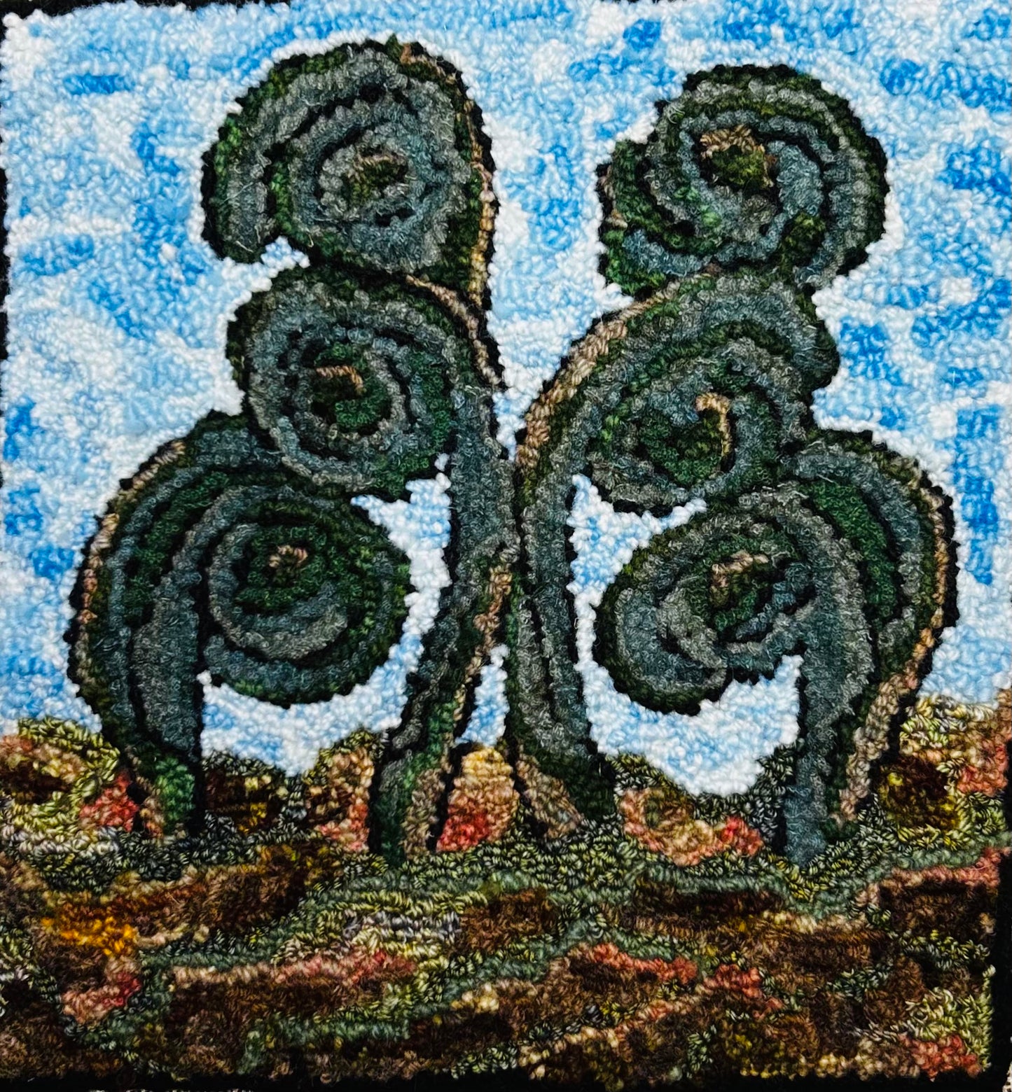 Fiddleheads (approx. 13" x 14" including frame)
