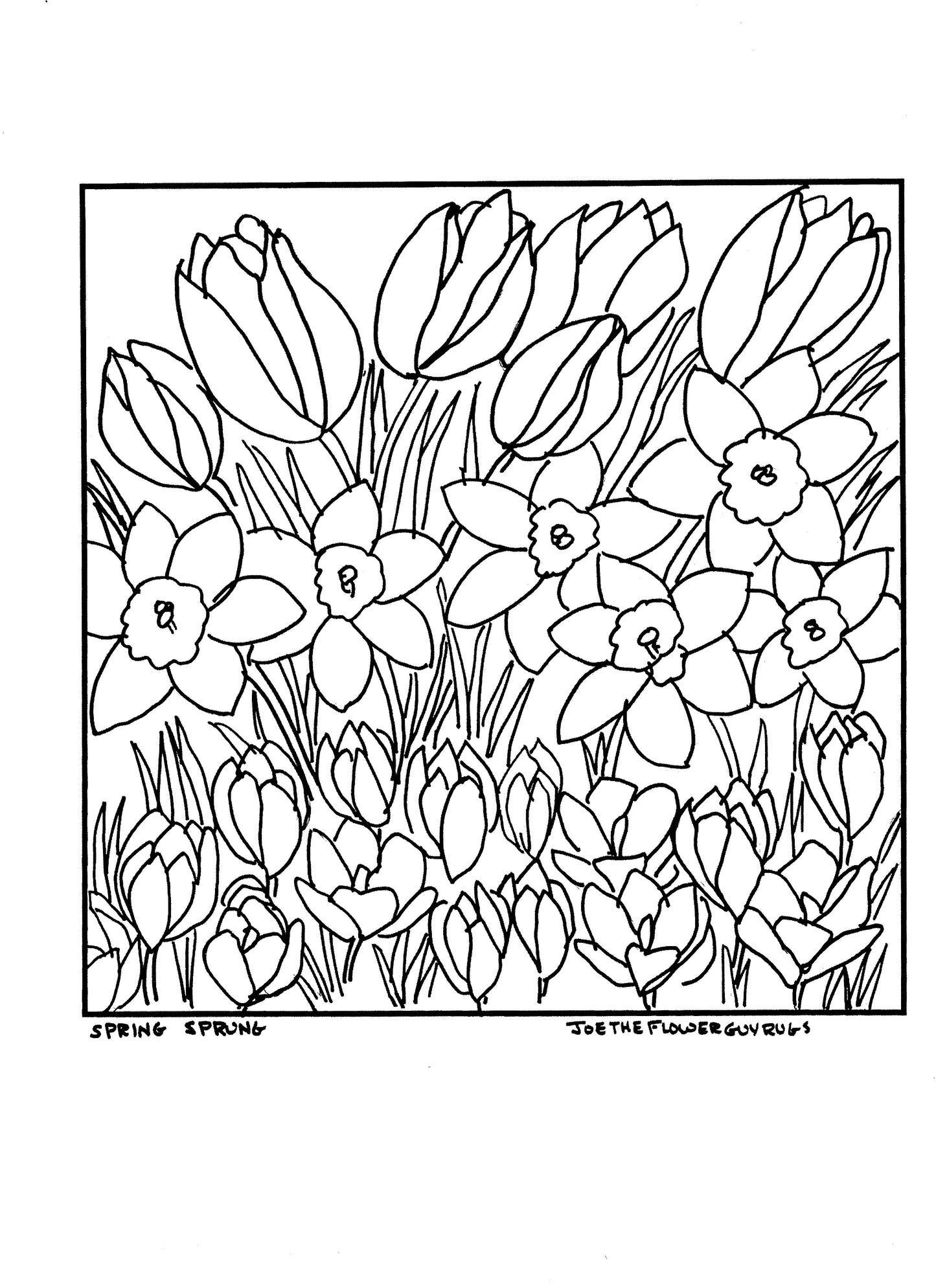 Spring Sprung - Linen Pattern - 17.5 x 17.5 approx