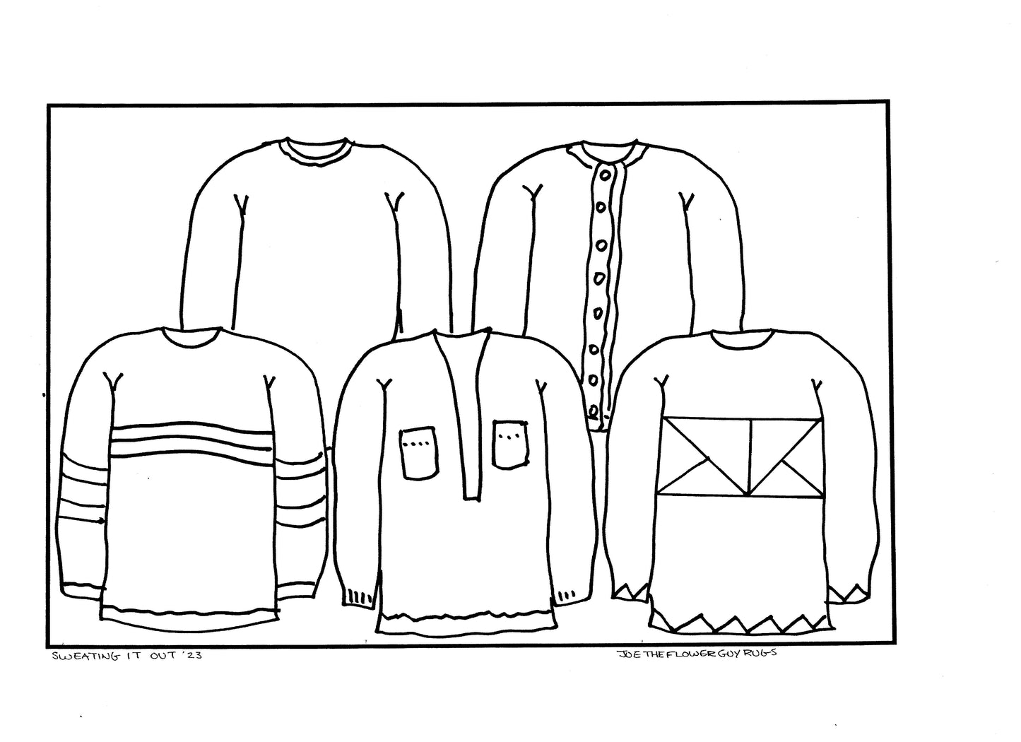 Ugly Christmas Sweaters - Linen Pattern - 11x17 inch approx