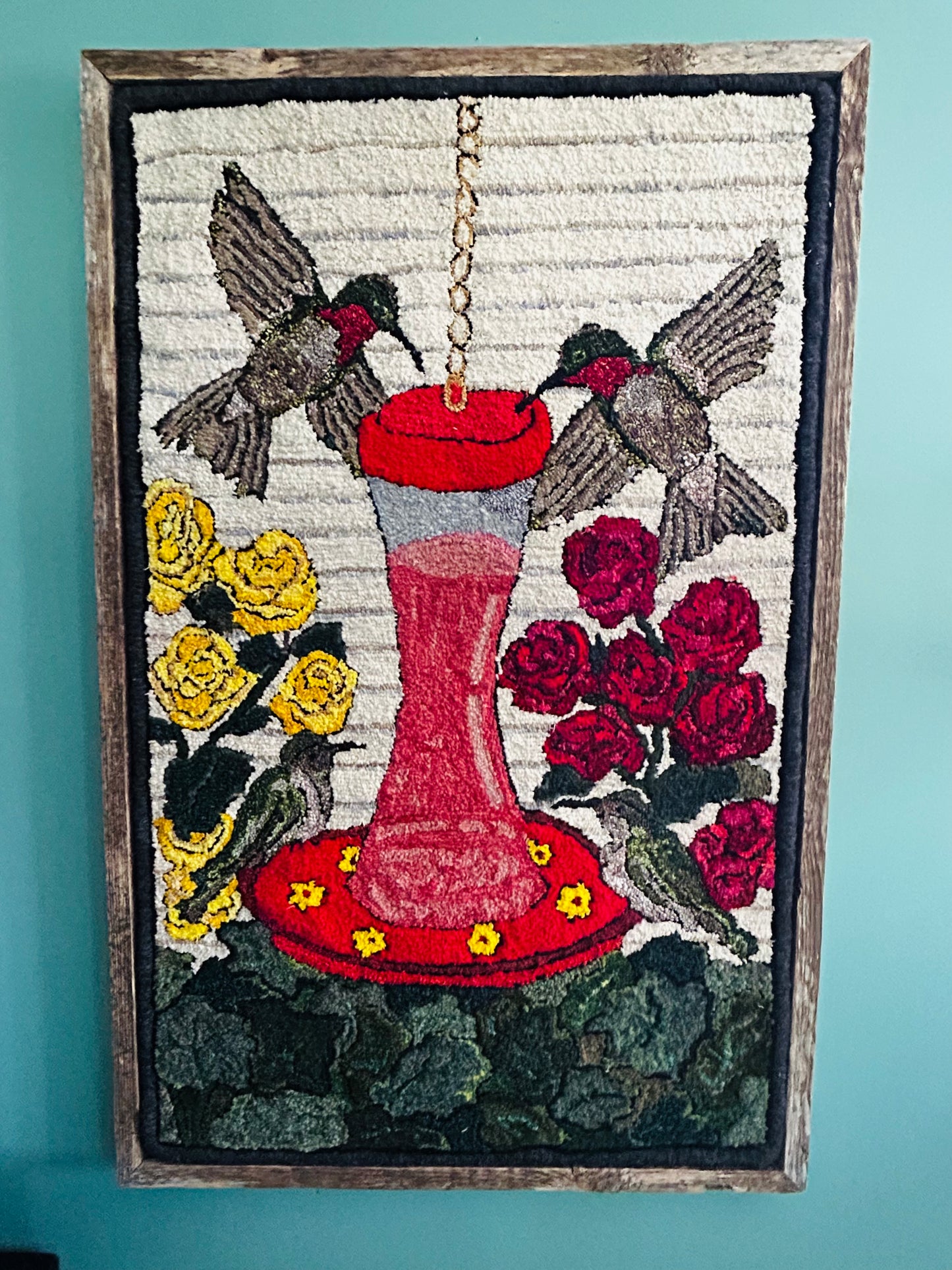 Humming Feeds - framed 27 x 41  includ. frame (approx)