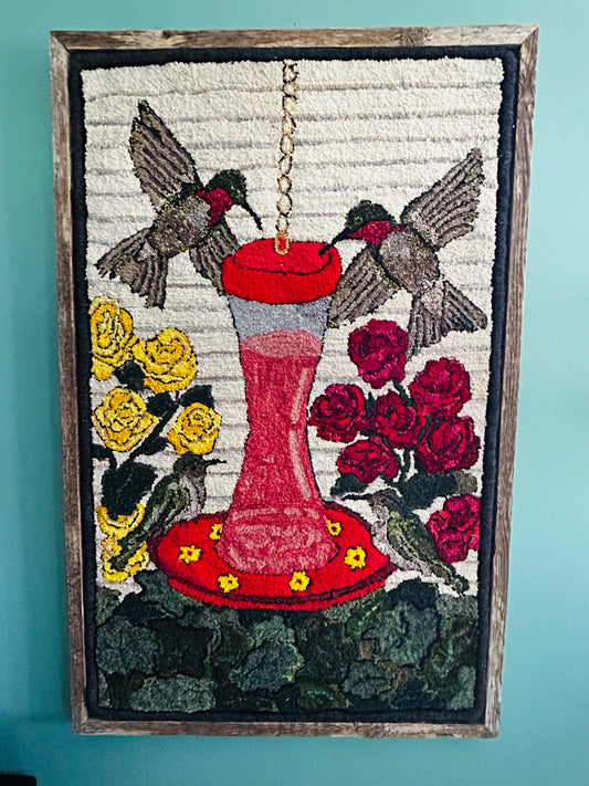 Humming Feeds - framed 27 x 41  includ. frame (approx)