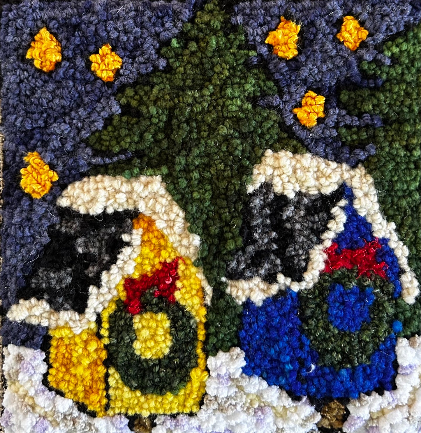 Holiday Houses (approx. 13" x 13" includ. frame)
