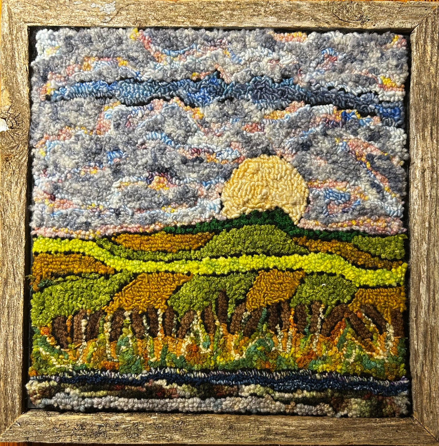 Tassel Moon (approx. 14" x 14" includ. frame)