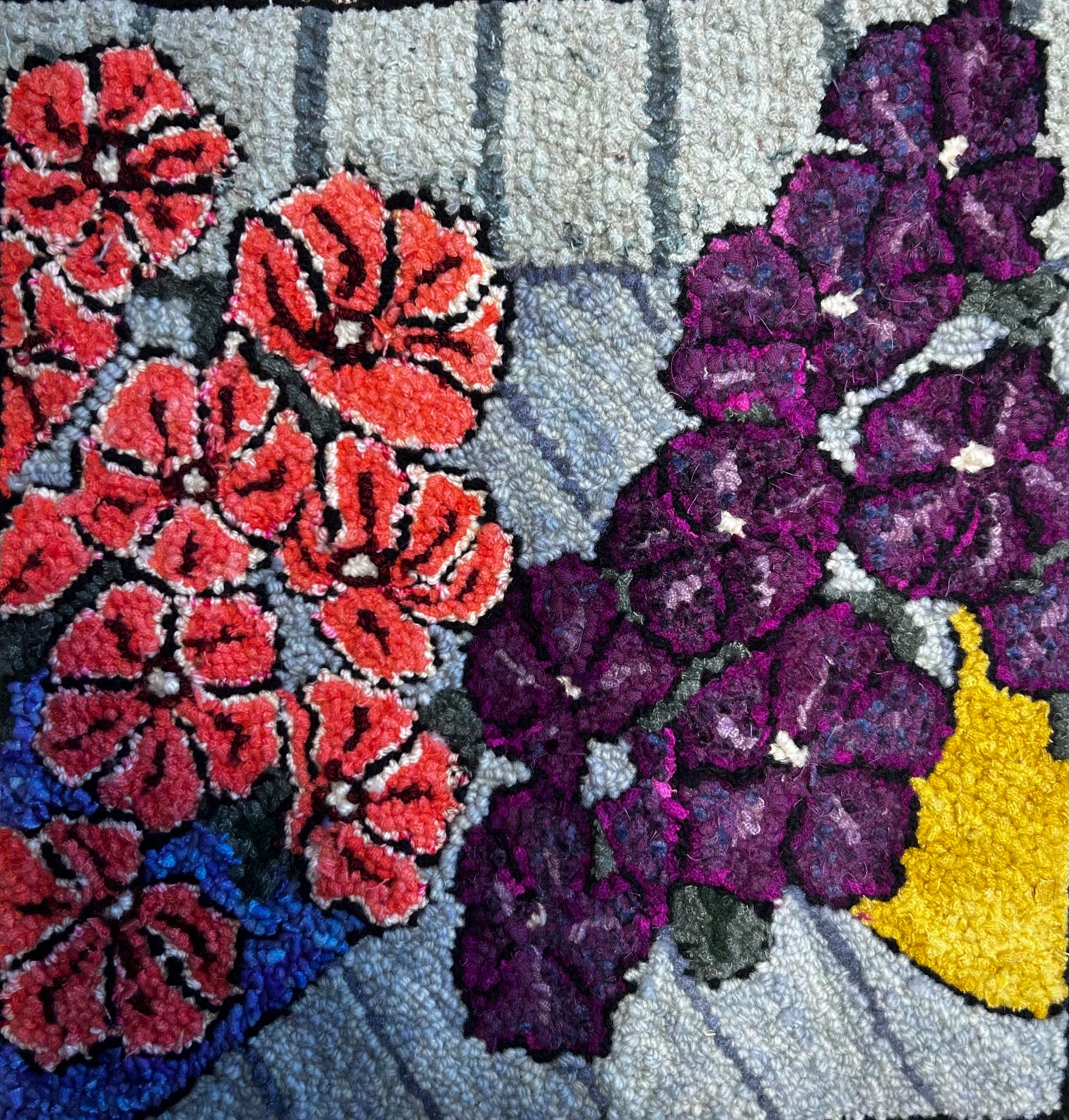 Porch Petunias (approx. 14" x 14" includ. frame)