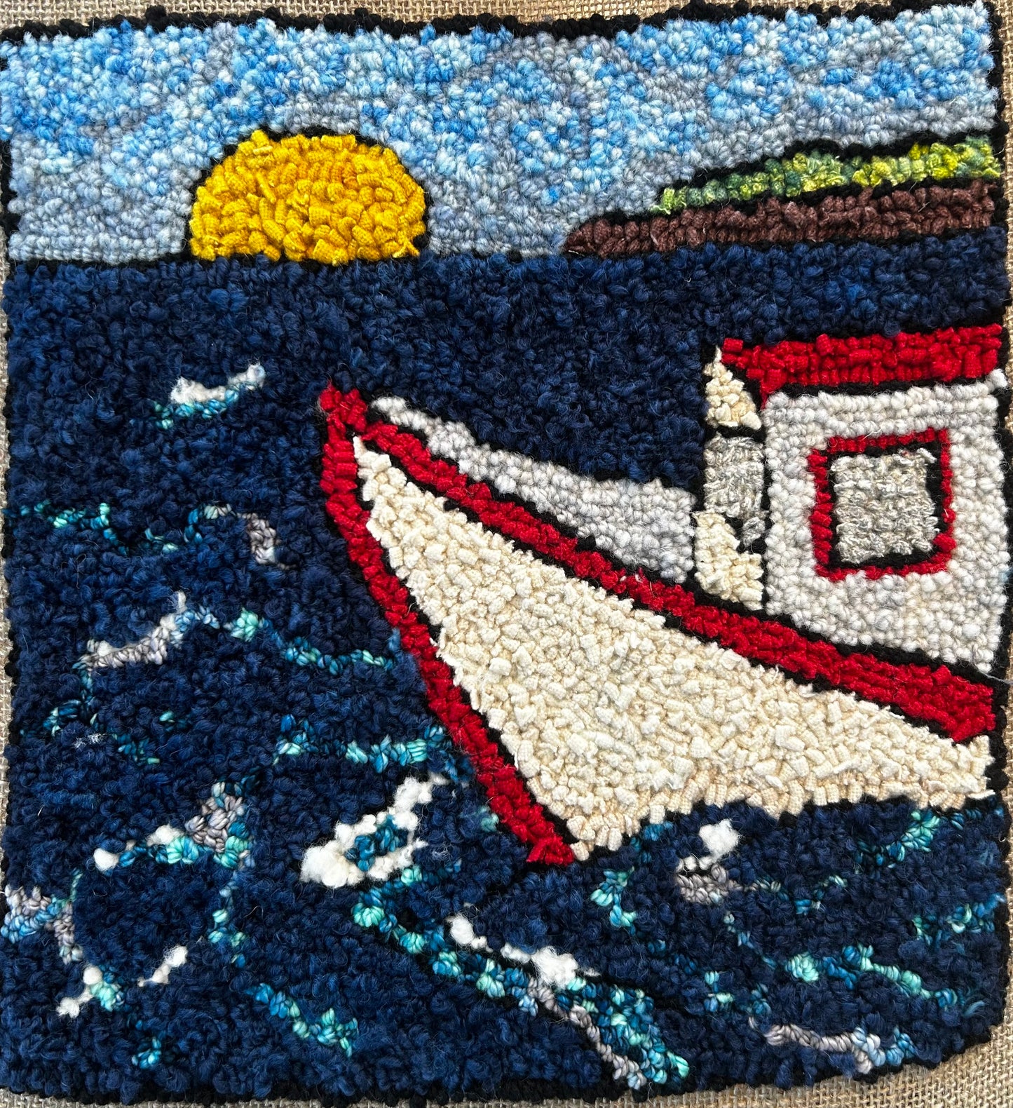 Heading Out - Linen pattern 11.5x11.5 approx.