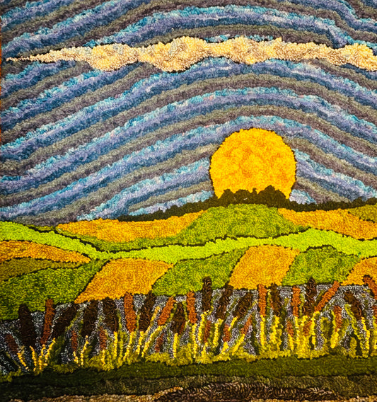 Tassel Moon approx 24 x 24 before framing