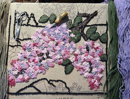 Lazy Lilacs - Linen Pattern