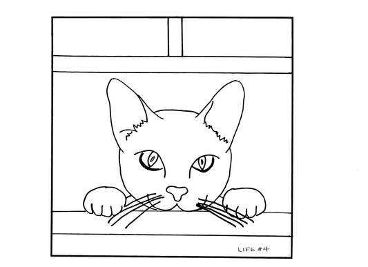 Nine Lives - Life #4 - Burlap or Linen Pattern - 12 x 12 approx