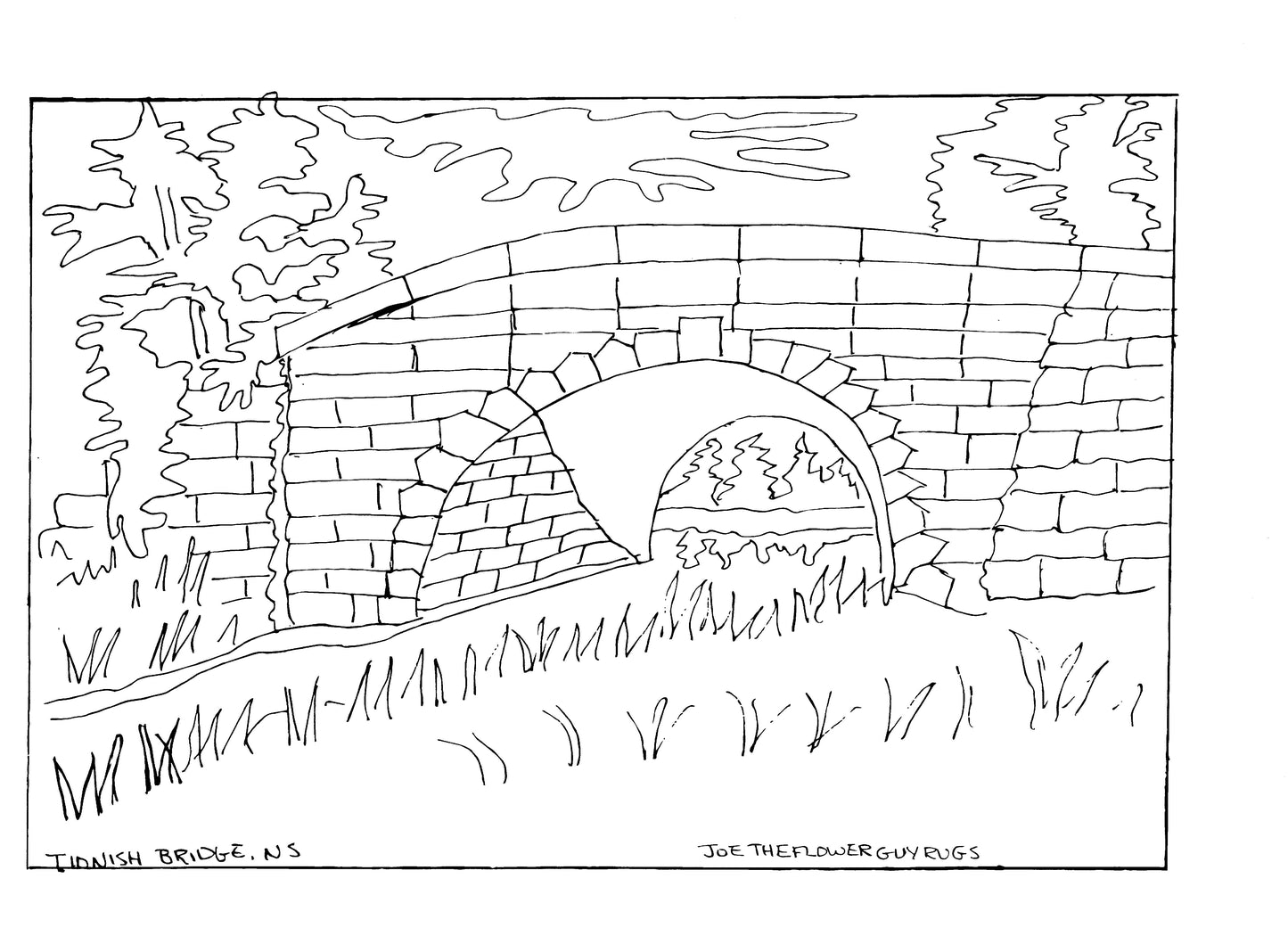 Tidnish Bridge - Linen pattern - approx. 14.5" x 21.5