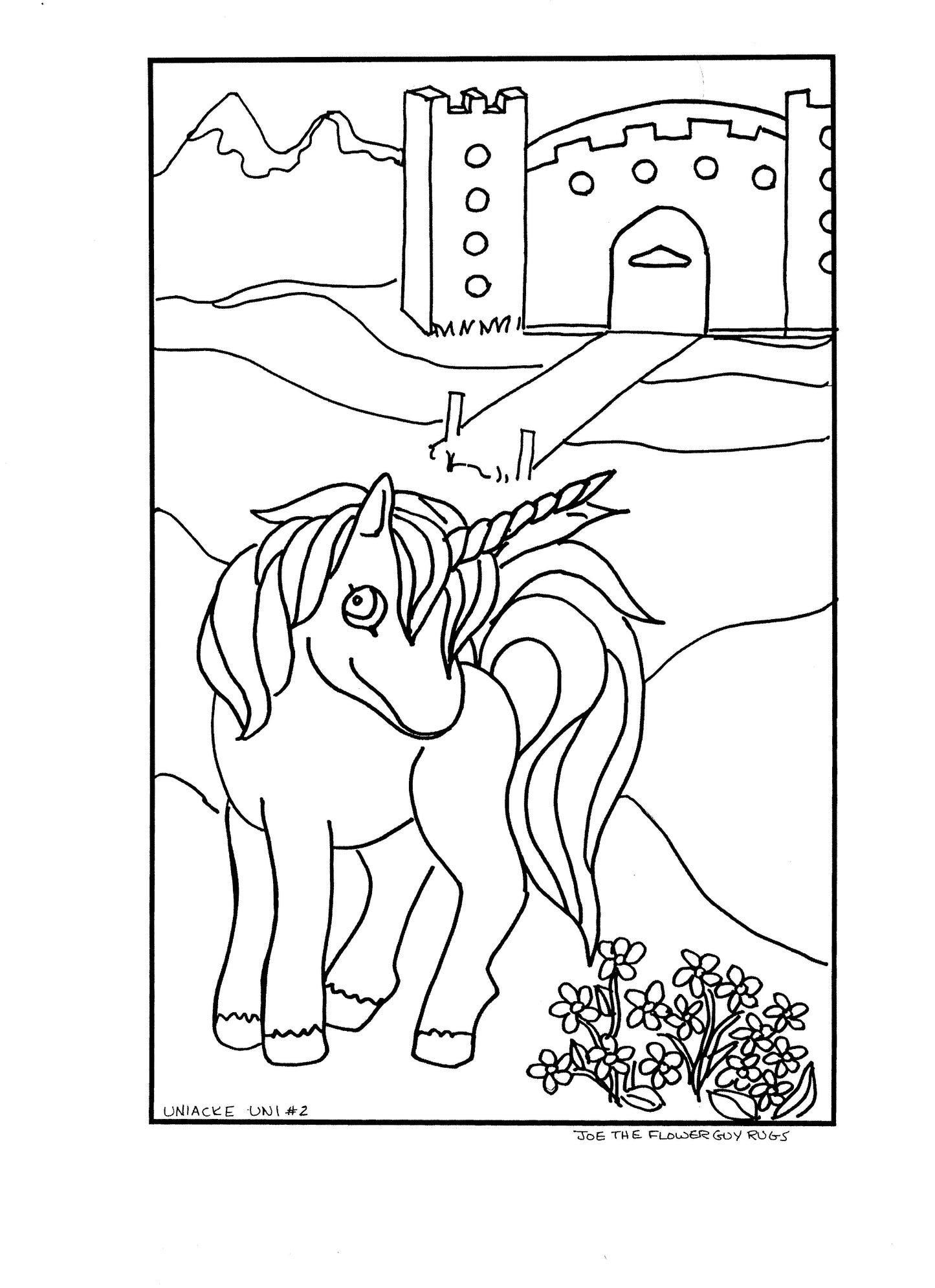 Uniacke Unicorn #2 - Linen pattern - 11 x 17 approx
