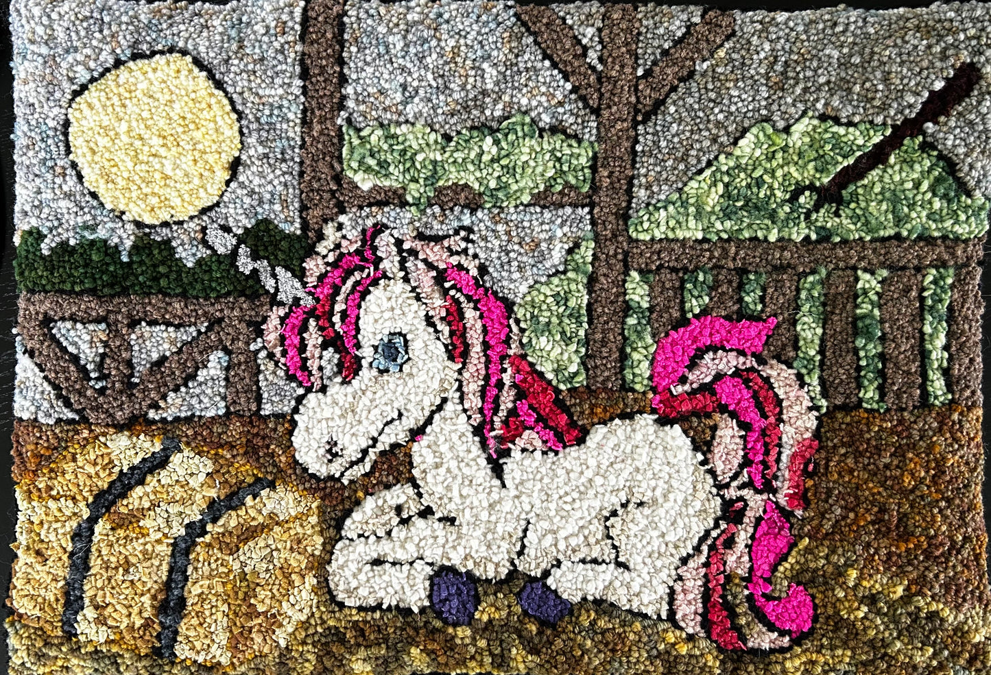 Uniacke Unicorn #1 - Linen pattern - 11 x 17 approx.