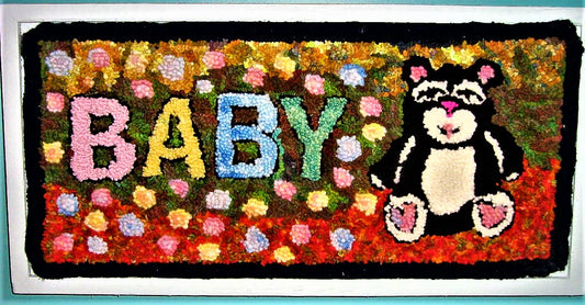 Baby Bear Rug -  Linen Pattern